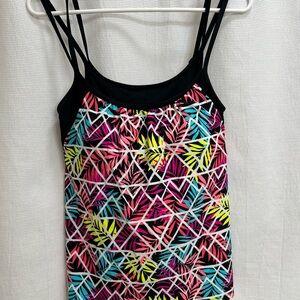 Colorful Geometric Print Tankini, Size L, EUC